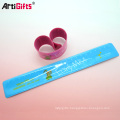 Promotion Custom Cheap Bulk Ruler Reflective Pvc Silicone Superhero Slap Bracelet